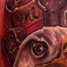 Tattoos - Eagle with Stone Cross and Banner Tattoo - 63493